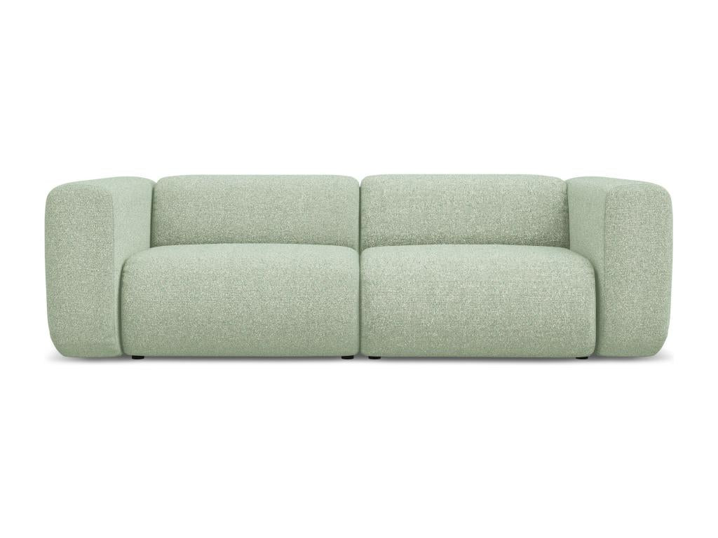 Divano modulabile 3 posti in tessuto testurizzato - verde chiaro - Mobenze FXPQ36456