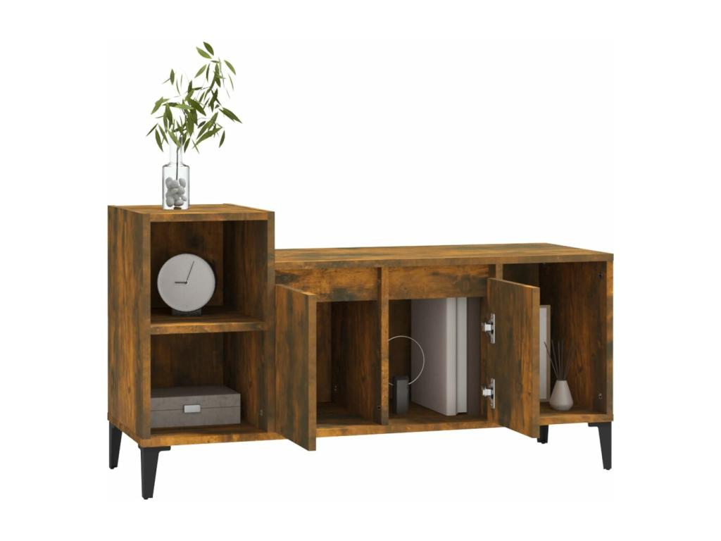Mobile TV Chêne fumé 100x35x55 cm Bois d'ingénierie JQSC90792