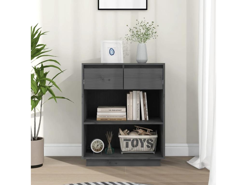 Armadio consolle Grigio 60x34x75 cm Mobenze de pin solide ULML97908