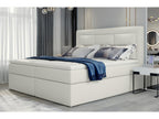Ensemble boxspring complet Testiera sommiers Materasso surmatelas VISTA de Boislis - simili cuir ivoire - 140x200 cm FRXC53500