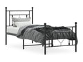 Struttura letto in metallo con testiera/pied de lit nero 80x200 cm LCMJ94528