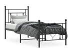 Struttura letto in metallo con testiera/pied de lit nero 80x200 cm LCMJ94528
