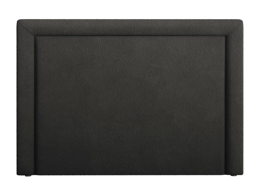 Letto in tessuto Boucle nero, 140 x 8 x 120 cm