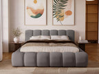 Lampada rembourré con rangement - 180x200 - lampada doppia - Mobenze - grigio - Mobenze WXFY38994