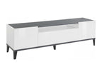 Porta TV Luxameub Credenza bas de salon con 2 ante Base per porta TV Made in Italy 160x40h47 cm Bianco brillant et ardoise TDIN44446