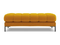 Panca in tessuto giallo, 62 x 133 x 41 cm