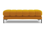 Panca in tessuto giallo, 62 x 133 x 41 cm