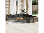 Set da giardino 11 pezzi con cuscini in resina intrecciata grigia DLIC66083