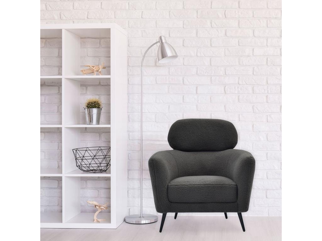 Poltrona moderna con alto dossier Damigal Tissu Mobenze Grey foncé QHHL52622