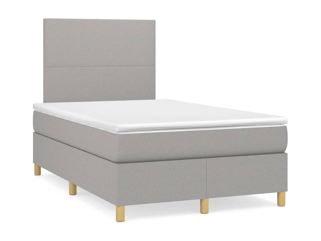 Lit à sommier tapissier con materasso Grigio chiaro 120x200 cm Tissu OQQB30797