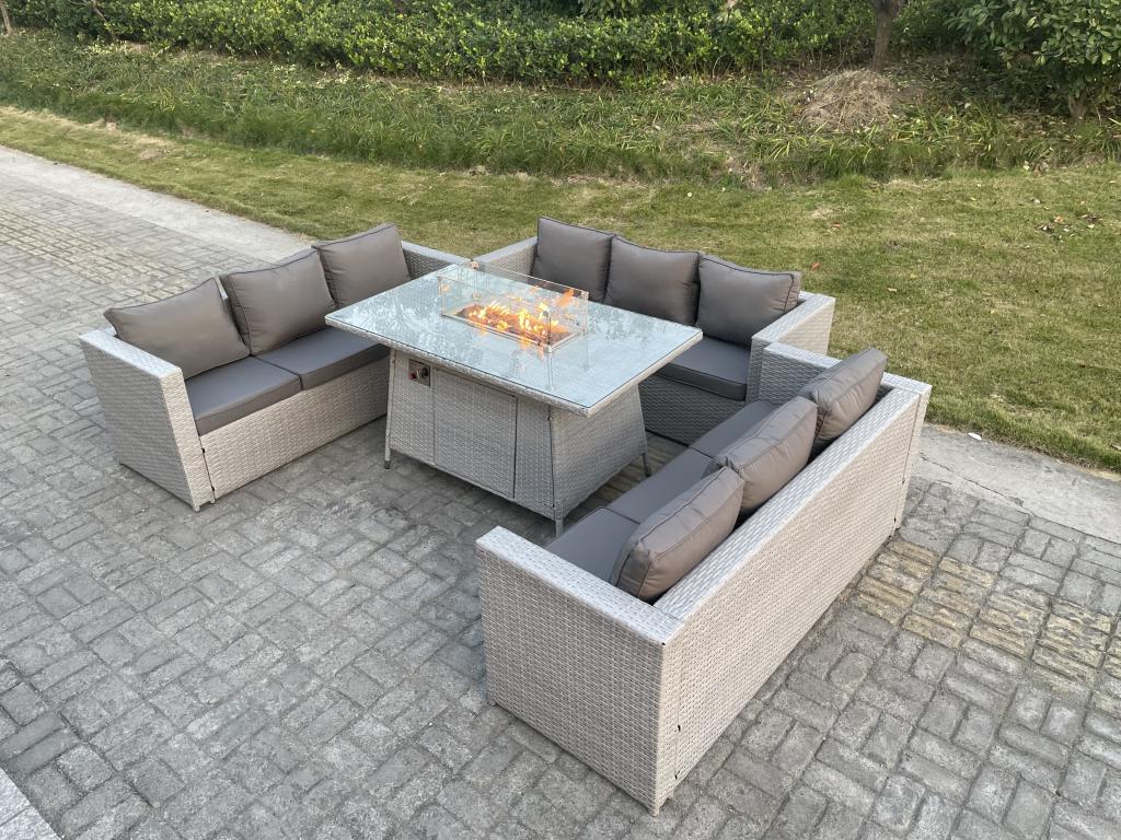 Insieme di mobili da giardino e insieme rotondo Tavolo da foyer a gas Divano grigio Clair GIVL55750