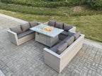 Insieme di mobili da giardino e insieme rotondo Tavolo da foyer a gas Divano grigio Clair GIVL55750