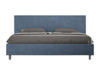 Illuminato con sommier rembourré 180x200 microfibra blu Mobenze ZAHG26445