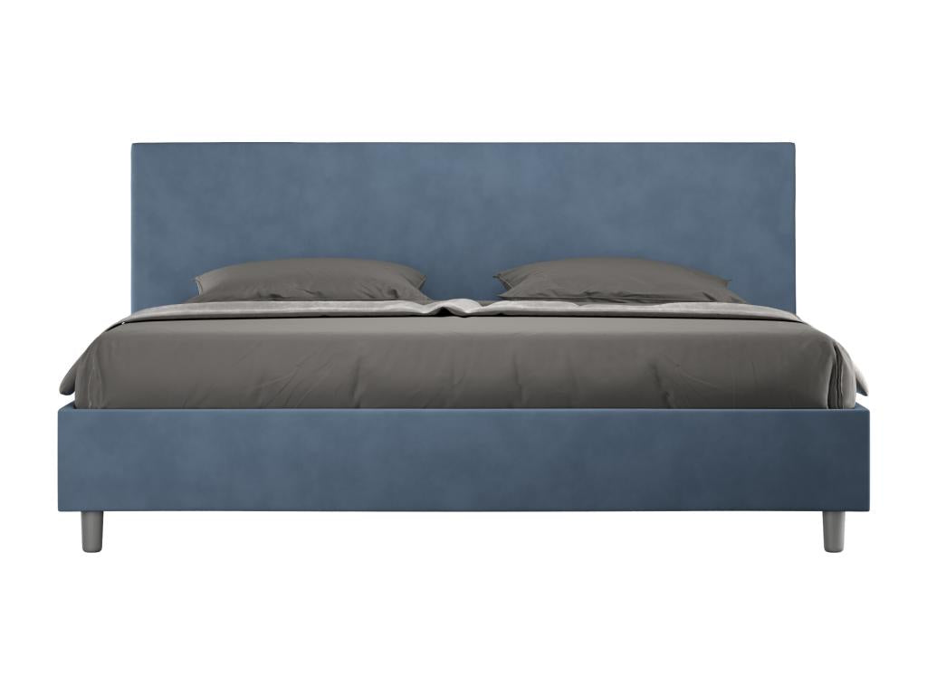 Illuminato con sommier rembourré 180x200 microfibra blu Mobenze ZAHG26445