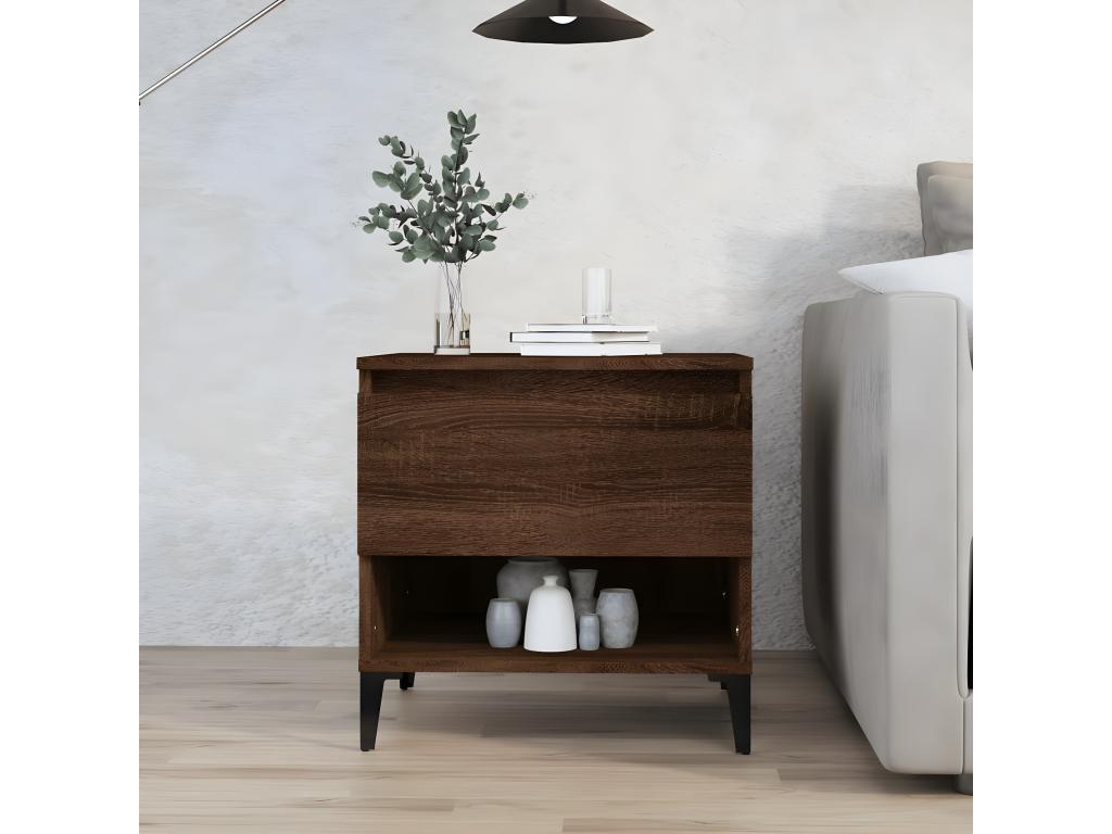 Tavolo d'appoint Chêne marrone 50x46x50 cm Bois d'ingénierie ZRNF88210