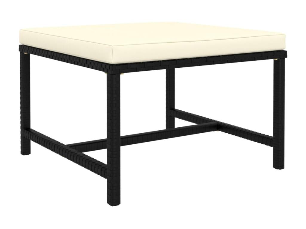 Set di mobili da esterno in vimini intrecciato in resina nera - dlz1766571135818