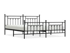 Struttura letto in metallo con testiera-pied de lit nero 193x203 ZLWE82806