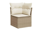Set da giardino 11 pezzi con cuscini in resina intrecciata beige ZIIU38680