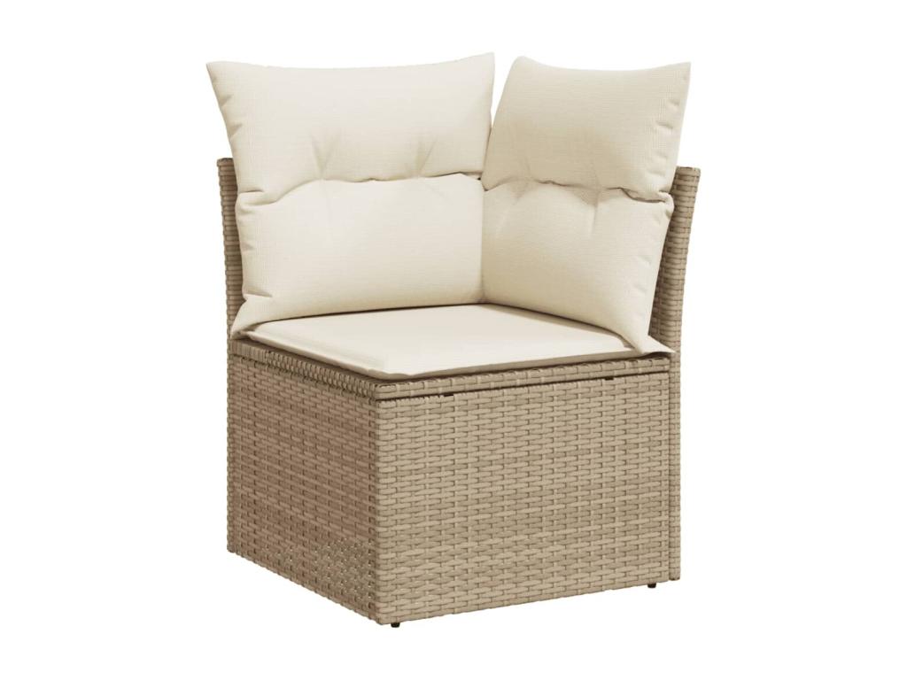 Set da giardino 11 pezzi con cuscini in resina intrecciata beige ZIIU38680