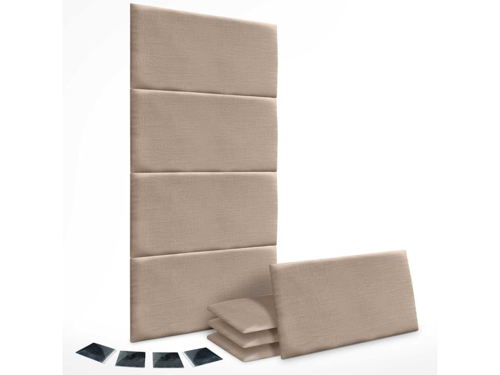 Mobenze Ensemble de 8 Panneaux muraux en lin autocollants assorbimento protezione acustica contre les chocs et Têtes de Lit Terre 60x50cm x8 CCNR45891