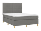 Sommier tapissier e materasso et LED Grey foncé 140x190 cm tessuto WOJH95367