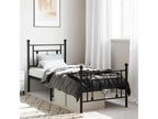 Struttura letto in metallo con testiera/pied de lit nero 80x200 cm LCMJ94528