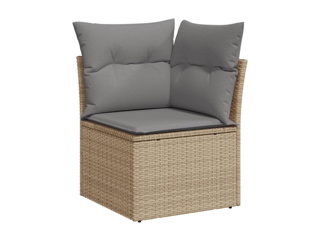 Set da giardino con cuscini 4 pezzi in resina intrecciata beige QILD73754