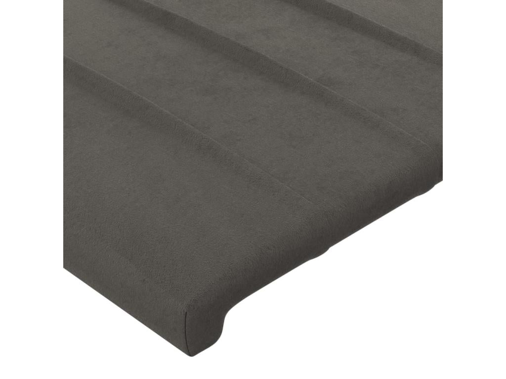 Testiera letto 2 pezzi Grigio foncé 90x5x78/88 cm Velours XCPT12396