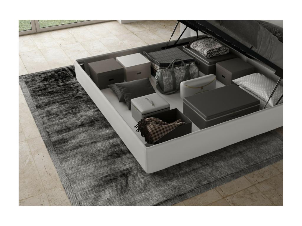 Letto in pelle bianca, 80 x 190 cm