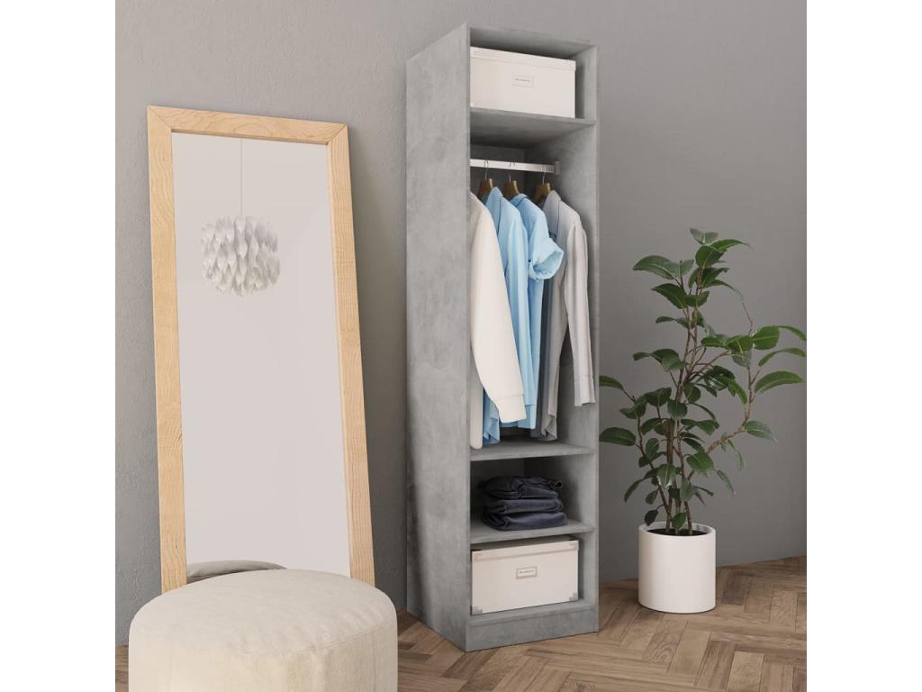 Armadio grigio cemento 50x50x200 cm Mobenze d'ingénierie NRJO99937