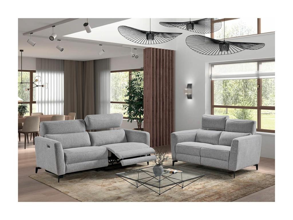 Luxameub - Divano Luxameub Electrique 3 posti Grigio Foncé KSTO10443