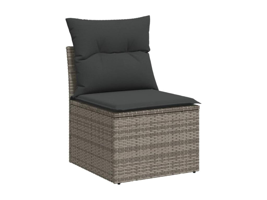 Set di mobili da esterno in vimini intrecciato in resina grigia - dlz1766571421846