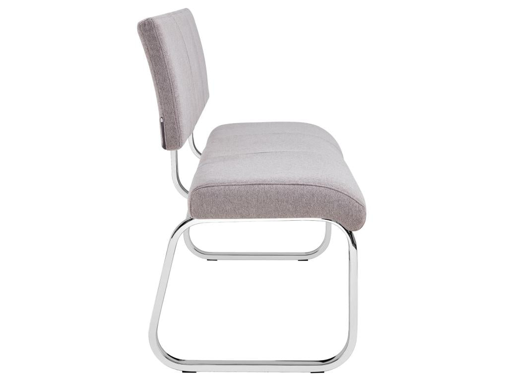 Banc design Mobenze siège con divanetto a 3 posti in piètement cromato e dossier au revêtement in tessuto grigio YHUX73545