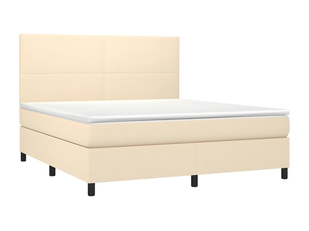 Lit à sommier tapissier con Materasso Crema 160x200 cm Tissu CXHE73653