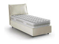 Letto contenitore Mobenze con rivestimento in tessuto Made in Italy Apertura frontale con materasso 90x190 cm incluso Beige NUGJ22199