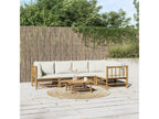 Set da giardino 6 pezzi con cuscini bianco crema Luxameub ORJS25681