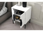 Comodino bianco Mobenze con accenti neri / 54 cm DOVJ53568