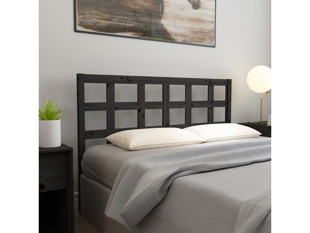 Testiera Nero 165,5x4x100 cm Mobenze massif de pin WKHY38986