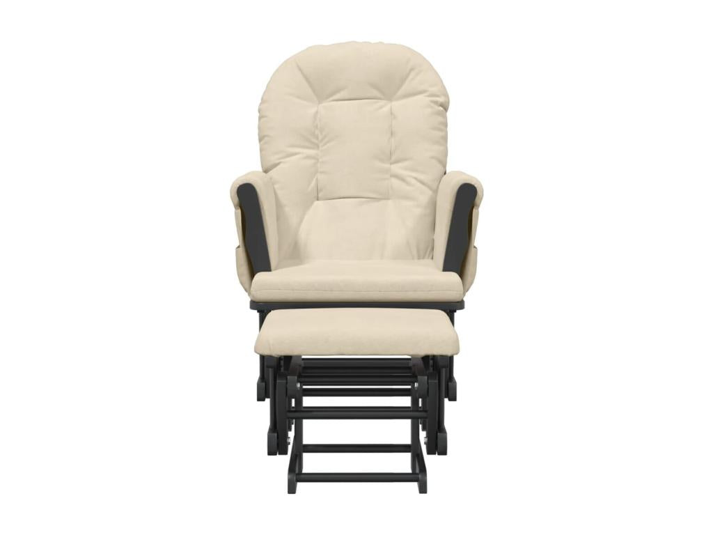 Sedia berçante con tessuto bianco crema a pezzetti YCXK02769