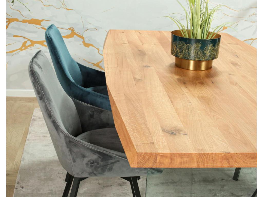 Tavolo allungabile design en Mobenze de chêne huilé et verre 200 cm MESSINE PSSQ45854