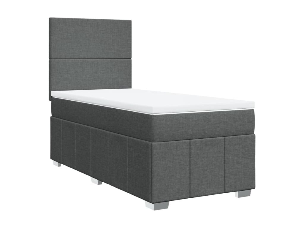 Sommier à Mobenze de lit con Materasso Grigio foncé 80x200 cm Tissu QLBB19928