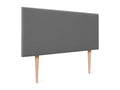Mobenze Testiera in lino naturale liscio 90x105 cm con gambe Lit. 80/90 - Grigio foncé KMOK14080