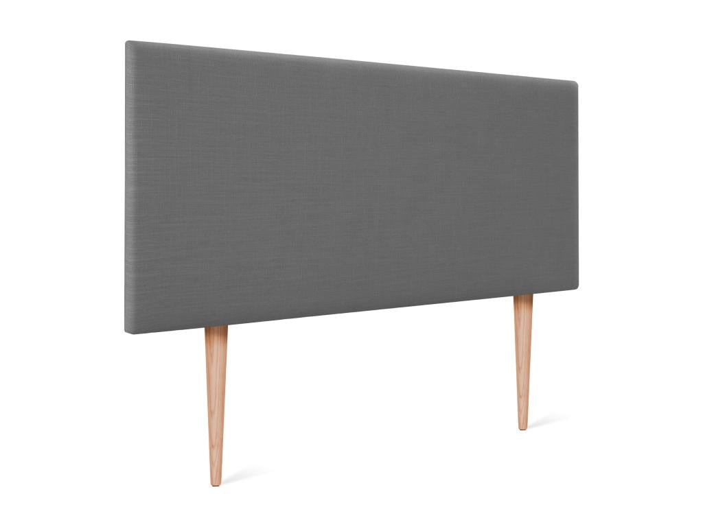 Mobenze Testiera in lino naturale liscio 90x105 cm con gambe Lit. 80/90 - Grigio foncé KMOK14080