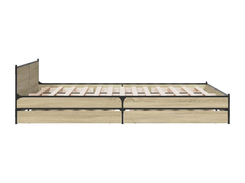 Struttura letto in legno di rovere naturale, 140 x 200 cm