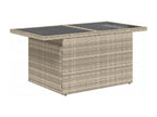 Set da giardino 9 pezzi con cuscini grigio chiaro in resina intrecciata WFDC13098
