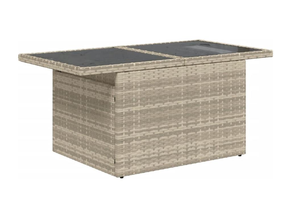 Set di mobili da esterno in vimini intrecciato in resina grigia - dlz1766571256727