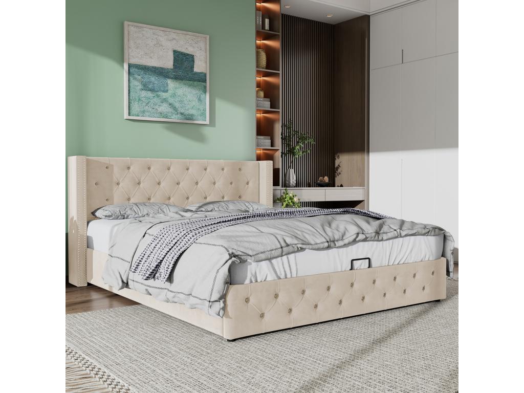 Letto beige, 160 x 200 cm