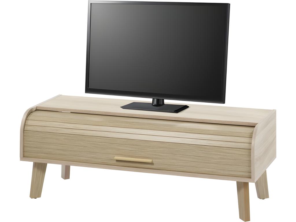 Mobile TV Vintage Chêne 1 Rideau - Coloris Rideau Rideau Chêne HMIJ22981