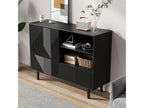 Credenza con 2 porte e 1 cassetto - 125x40x86 cm - Panneaux de particules - Nero opaco YJTO71606