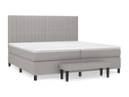 Lit à sommier tapissier con materasso Grigio chiaro 200x200 cm Tissu DNIC63447